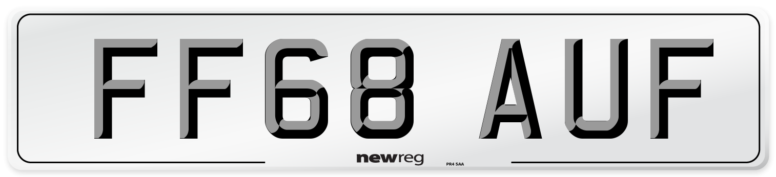 FF68 AUF Number Plate from New Reg